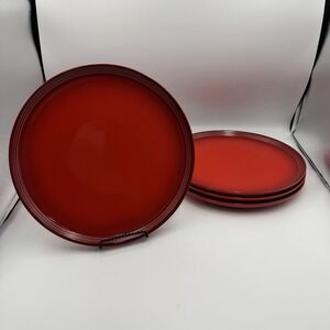 LE CREUSET CERISE SAN FRANCISCO COUPE 10.5 INCH DINNER PLATE- SET OF 4